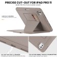 iPad Pro 11 (2024) Style B Auto Wake   Sleep Vegan Leather Tablet Case Card Holder Stand Cover with Pencil Slot - Rose Gold Online