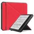 Stand Case for Kobo Libra Colour eReaders PU Leather Sleeve Cover with Auto Wake   Sleep - Red For Discount