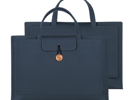 Vegan Leather Handbag for 13   13.3   13.6   14   Laptops Protection Sleeve 3-Layer Notebook Computer Storage Bag - Sapphire Online