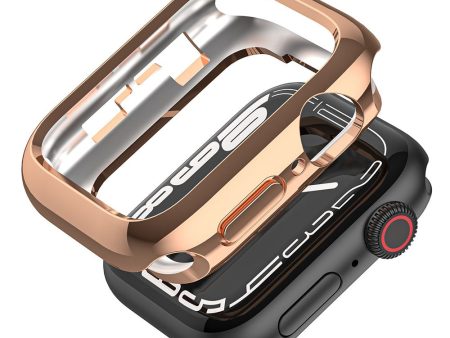 Apple Watch Series 41mm - 40mm - 38mm Electroplated Flexible Watch Case Hollow Anti-Drop Frame - Rose Gold Cheap