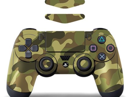 DATA FROG Sony PS4   PS4 Slim Game Controller Decal Removable PVC Sticker - Green Camouflage Online now