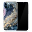 Marble iPhone 13 Pro case - Blue on Golden Splash Marble For Cheap