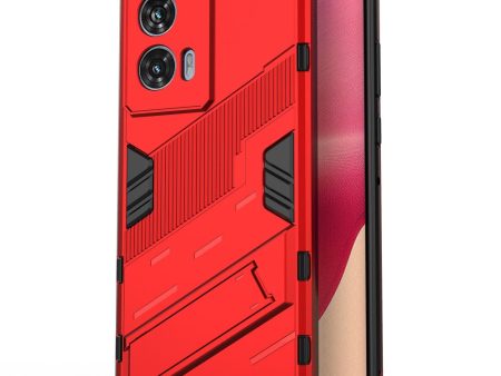 Shockproof Motorola Edge 50 Fusion hybrid cover with a modern touch - Red For Sale