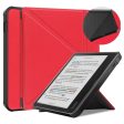 Stand Case for Kobo Libra Colour eReaders PU Leather Sleeve Cover with Auto Wake   Sleep - Red For Discount