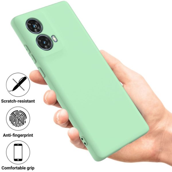 Matte liquid silicone Motorola Moto G85 cover - Green For Cheap