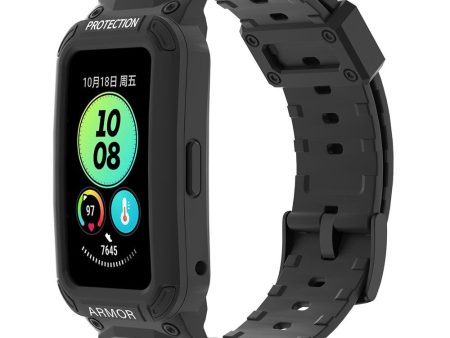 Huawei Band 8   7   6 strap with protective cover - Black For Sale