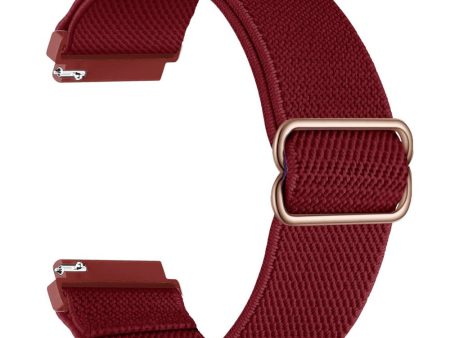 For Samsung Galaxy Watch3 45mm   Huawei Watch GT 4 46mm Nylon Watch Band 22mm Replacement Strap - Wine Red Discount