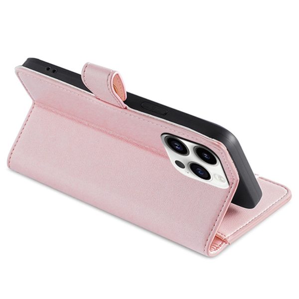 iPhone 15 Pro vegan leather wallet zipper case - Pink Online Hot Sale