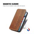 OnePlus Nord CE4 Lite leather case with a stylish rhombus imprint - Brown Discount