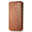 OnePlus Nord 4 leather case with a stylish rhombus imprint - Brown Fashion