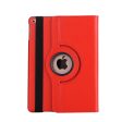 iPad (2017) litchi grain rotating PU leather case - Red Online now