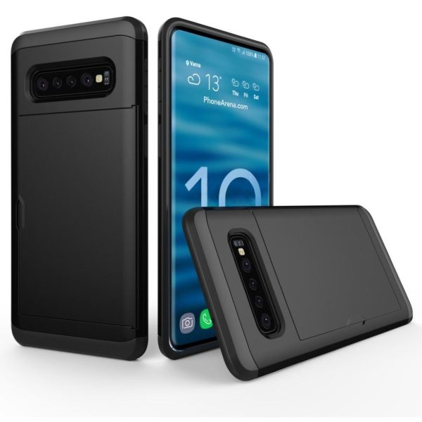 Samsung Galaxy S10 Plus card holder hybrid case - Black Hot on Sale