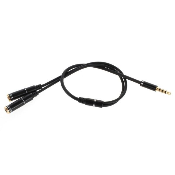 Male To Two Female 30cm Audio Splitter Cable - Black For Sale