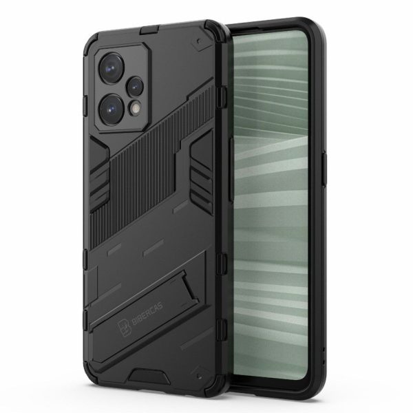 Shockproof hybrid cover with a modern touch for Realme 9 Pro Plus - Black on Sale