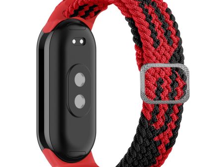 Xiaomi Smart Band 8 elastic nylon braid style strap - Red   Black Online Hot Sale