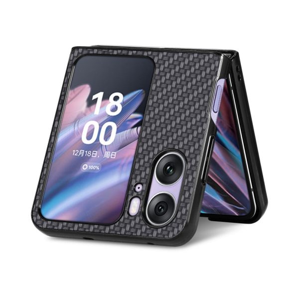 Oppo Find N2 Flip carbon fiber style leather cover - Black Supply