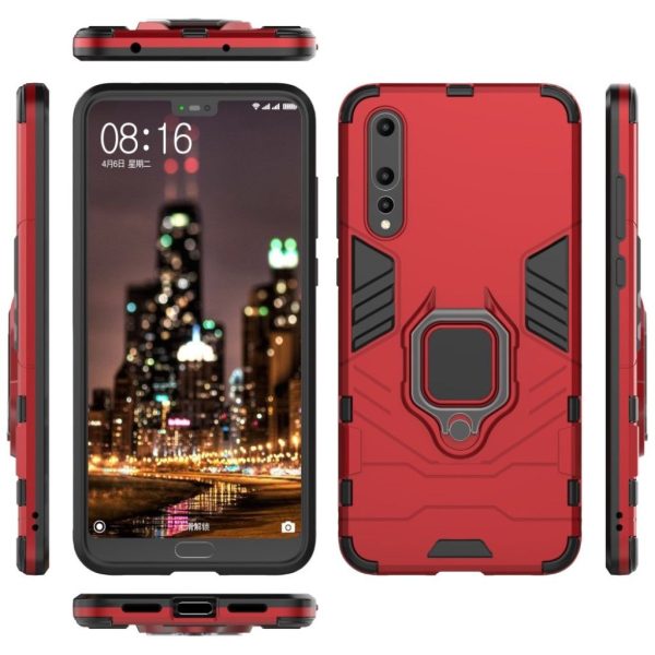 Huawei P20 Pro cool guard kickstand combo case with ring holder - Red Online Hot Sale