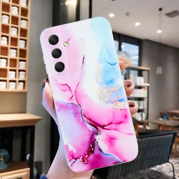 Marble design Samsung Galaxy A15 cover - Pink   Blue For Discount