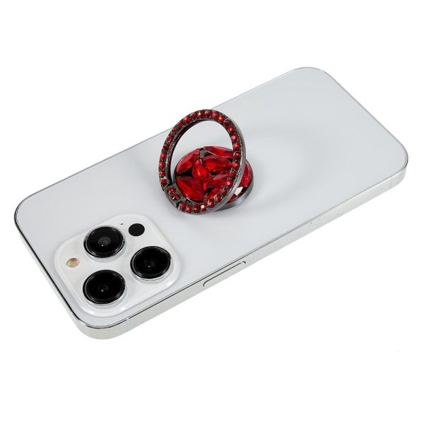 Jewel rhinestone style smartphone ring holder - Red Fashion