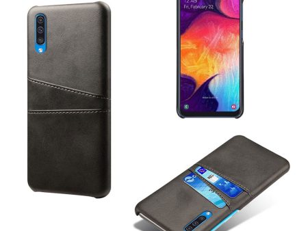 Samsung Galaxy A50 leather coated case - Black Hot on Sale