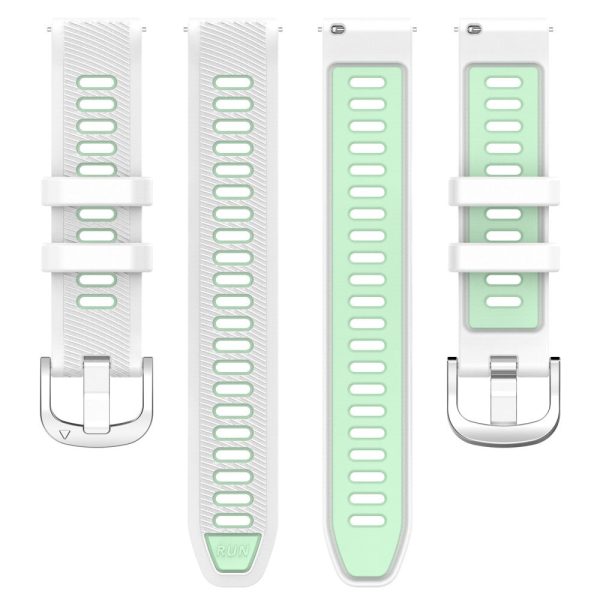 18mm Universal dual color cross strip silicone strap - White   Teal Green Discount