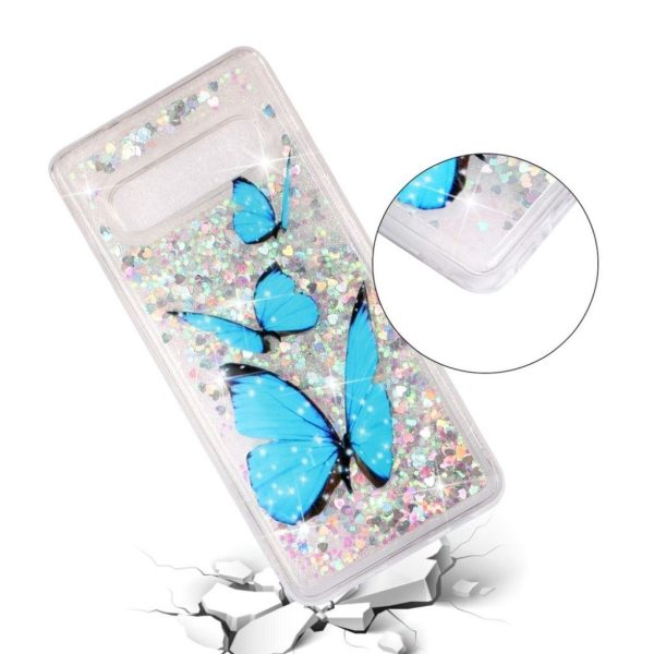 Samsung Galaxy S10 glittery sequins patterned case - Blue Butterfly Online now