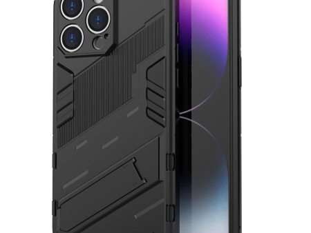 Shockproof hybrid cover with a modern touch for iPhone 15 Pro - Black on Sale