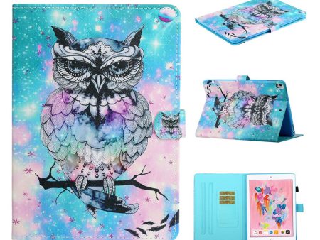 iPad 10.2 (2019) trendy patterned leather flip case - Owl on Sale