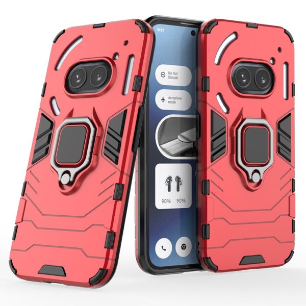 Hybrid cover with kickstand and car mount compatibility for Nothing Phone (2a) - Red Fashion