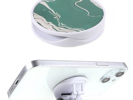 Universal round marble style foldable phone holder - Green Marble For Sale