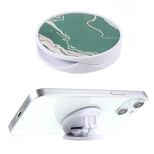 Universal round marble style foldable phone holder - Green Marble For Sale