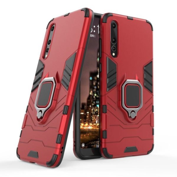 Huawei P20 Pro cool guard kickstand combo case with ring holder - Red Online Hot Sale