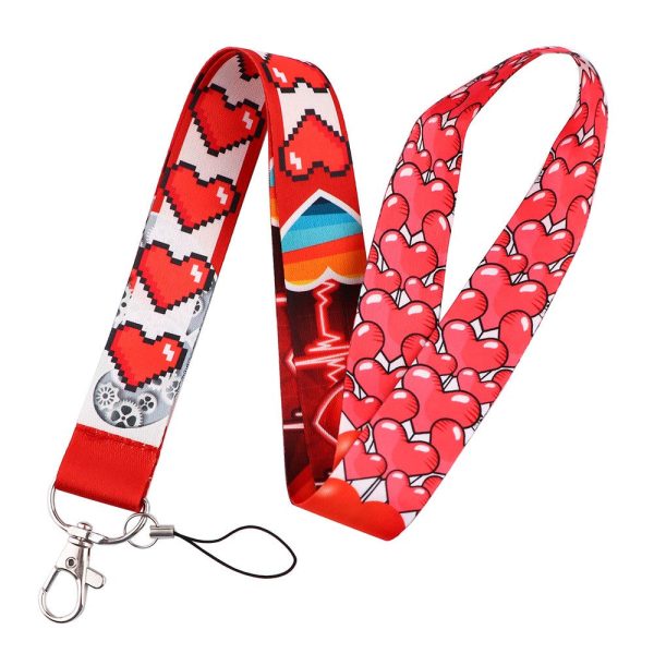 Universal heart shaped pattern phone lanyard - Hearts and Heart Rate Monitor For Cheap