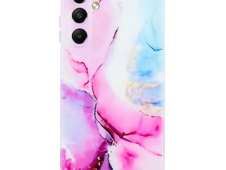 Marble design Samsung Galaxy A15 cover - Pink   Blue For Discount