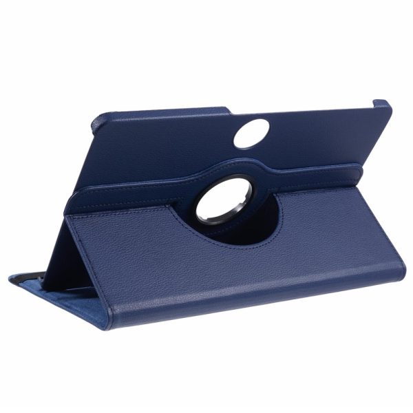 Honor Pad 9 Case Scratch-resistant Vegan Leather Tablet Cover with Rotating Stand - Dark Blue on Sale