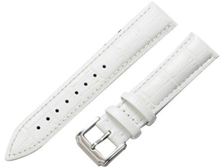 16mm Universal genuine leather watch strap - White Online Hot Sale