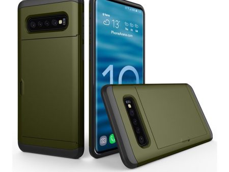 Samsung Galaxy S10 card holder hybrid case - Army Green Supply