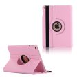 iPad (2017) litchi grain rotating PU leather case - Deep Pink Cheap