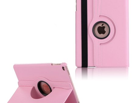 iPad (2017) litchi grain rotating PU leather case - Deep Pink Cheap