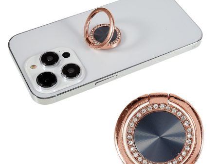 Rhinestone décor CD vein style smartphone ring holder - Rose Gold For Sale