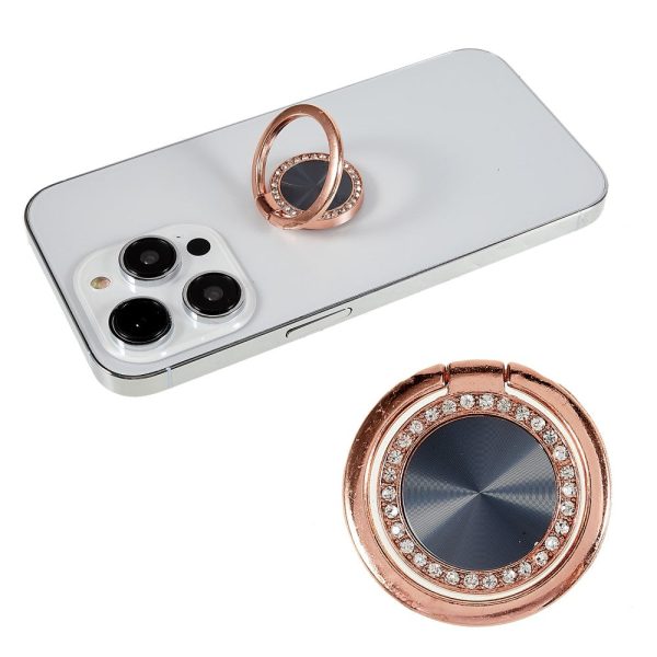 Rhinestone décor CD vein style smartphone ring holder - Rose Gold For Sale