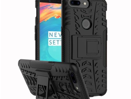 OnePlus 5T 2-in-1 tyre pattern TPU case - Black Fashion