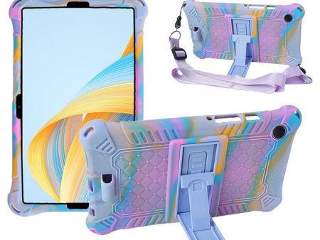 Samsung Galaxy Tab A9 Case - Tablet Cover with Shoulder Strap in Camouflage    Light Purple Online Hot Sale