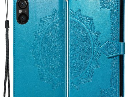 Mandala Sony Xperia 5 V leather case - Blue Online