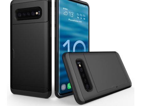 Samsung Galaxy S10 Plus card holder hybrid case - Black Hot on Sale