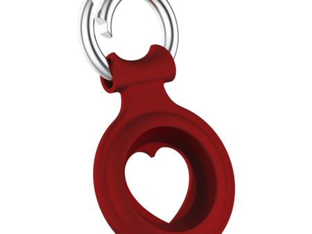 AirTags heart design silicone cover with spring buckle - Red Cheap