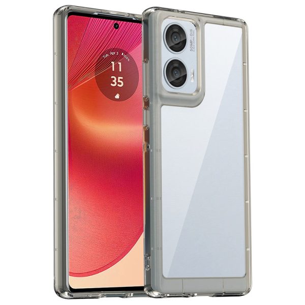 Motorola Edge 50 Fusion smart acrylic cover - Transparent Grey For Cheap