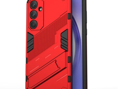 Shockproof Samsung Galaxy A35 hybrid cover with a modern touch - Red Hot on Sale