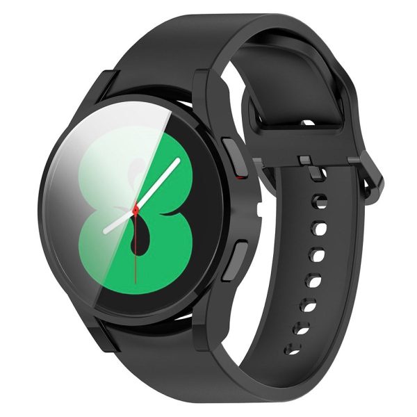 Samsung Galaxy Watch FE 40mm Watch Case Full Protection Electroplating Flexible Cover - Black Sale