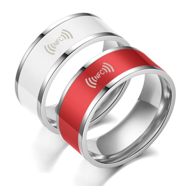 Smart editable stainless steel NFC ring - Red   8# Online Sale